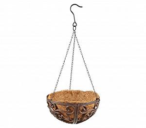 Підвісний кошик Dehner 30 см чавун/кокосове волокно коричневий - Фото 1