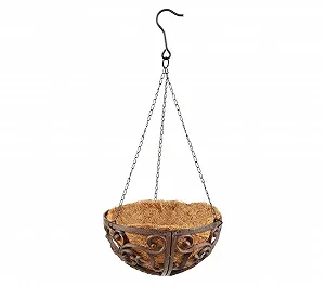 Подвесная корзина Dehner 30 см чугун/кокосовое волокно коричневая - Фото 1