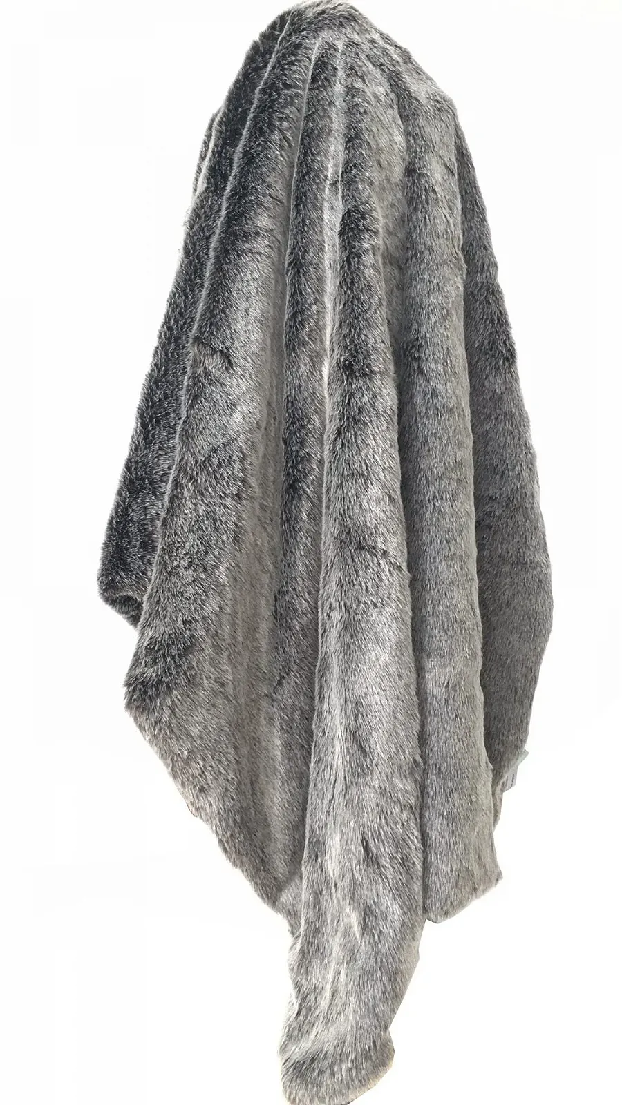 Покривало Штучне хутро AMBIENTE-LEBENSART Коротке волосся Срібна лисиця, 150 x 200 см, фото №2