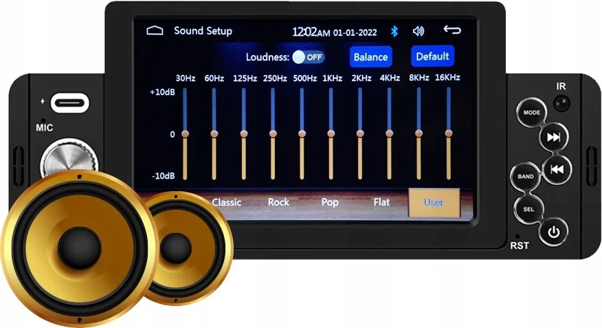 Автомагнитола Hikity / 5.1" / Сенсорная / Apple CarPlay / Android Auto / Bluetooth / GPS / USB / 1DIN, фото №6