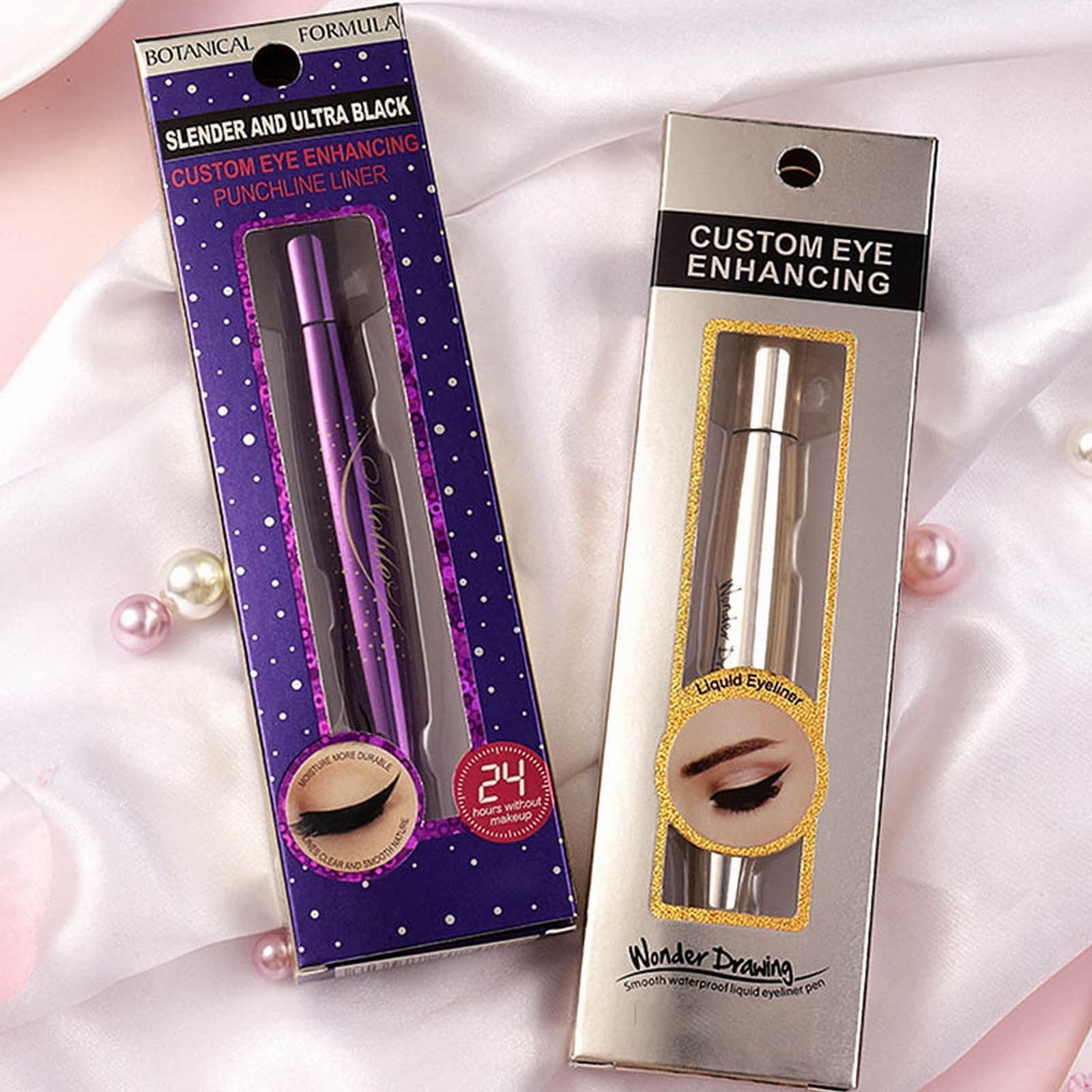 Наборы Kinder Черный Подводка для глаз водостойкая долговечная высокая цветопередача не жидкая губка мягкая большие глаза макияж подарки для макияжа дам 1 мл подводка (A, One Size), фото №4