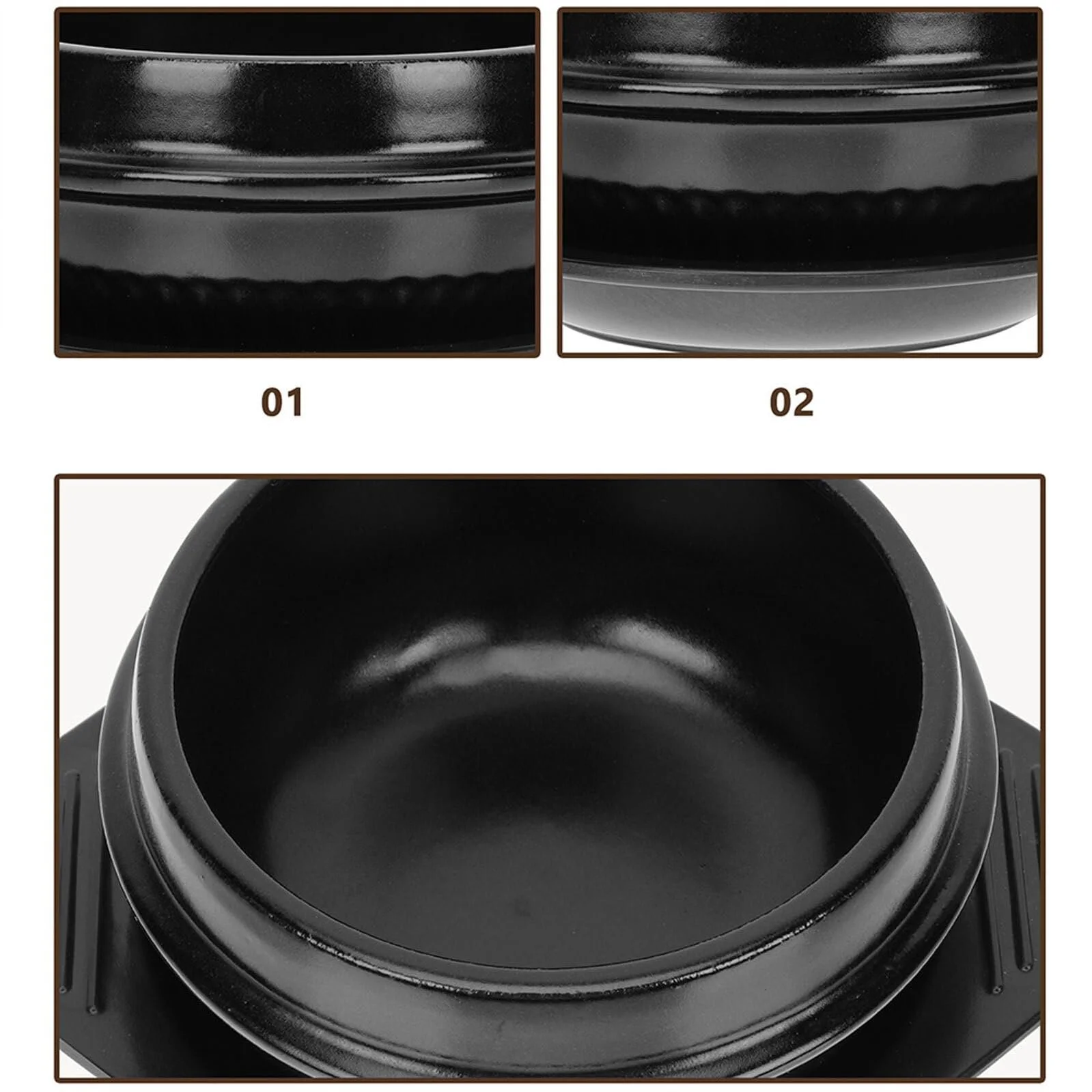 Горщик для бібімбапа керамічний термостійкий з плоскою основою та підставкою, фото №6 Горщик для бібімбапа керамічний термостійкий з плоскою основою та підставкою, фото №6