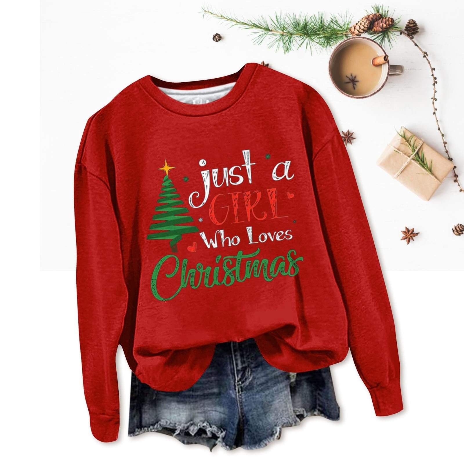 Женский свитшот Generisch, спортивный, мягкий, с длинными рукавами, рождественский джемпер, дышащий, праздничный, с круглым вырезом, костюм на Хэллоуин, ведьминский худи, фото №3