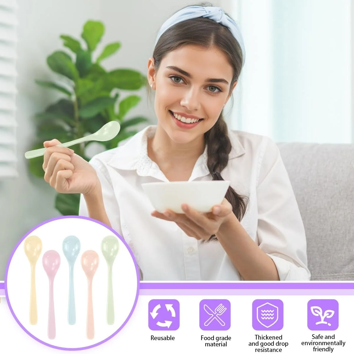 Набір з 5 ложок для яєць, багаторазові, фото №4