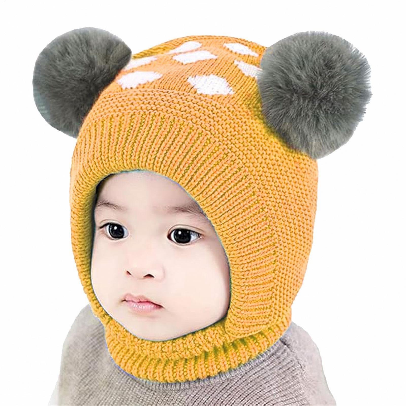 Тепла шапка з вушками N Cute жовта, фото №1 Тепла шапка з вушками N Cute жовта, фото №1