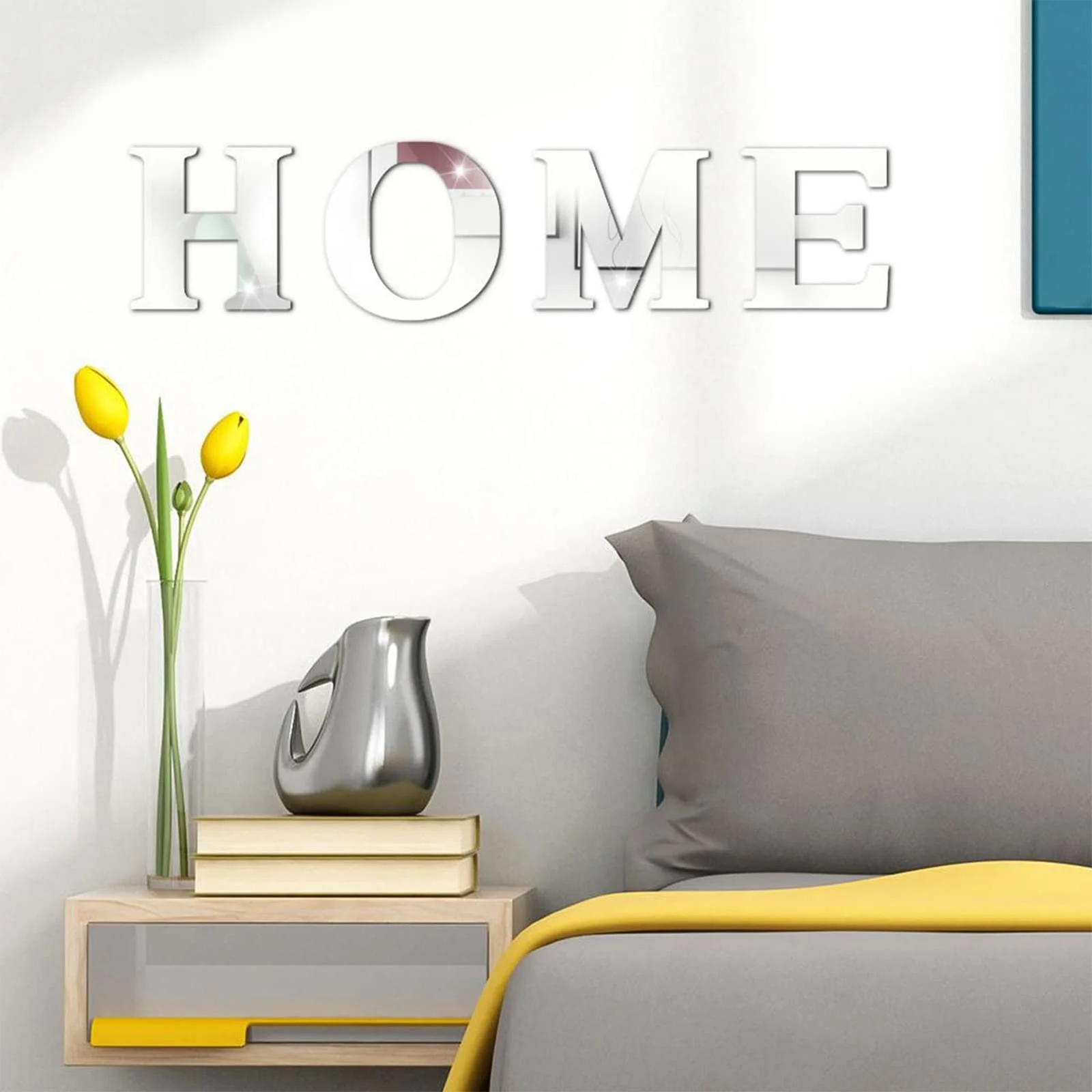 Наклейка на стіну 3D Mirror Home дзеркальна акрилова самоклеюча Сріблястий, фото №4 Наклейка на стіну 3D Mirror Home дзеркальна акрилова самоклеюча Сріблястий, фото №4