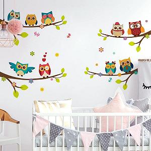 Купити Наклейка на стіну WandSticker4U 9 Cute Owls Сови на гілках 120 x 100 см - Фото 1 Наклейка на стіну WandSticker4U 9 Cute Owls Сови на гілках 120 x 100 см - Фото 1
