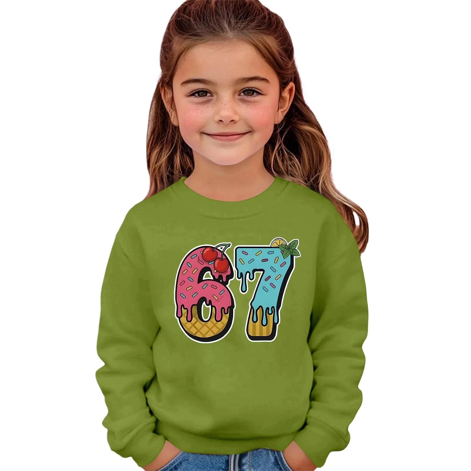 Пуловер L",[(249, 'invalid_escape'), (250, 'named_character'), (252, 'named_character'), (253, 'named_character')]assiger для девочки с длинными рукавами и круглым вырезом с принтом, фото №1