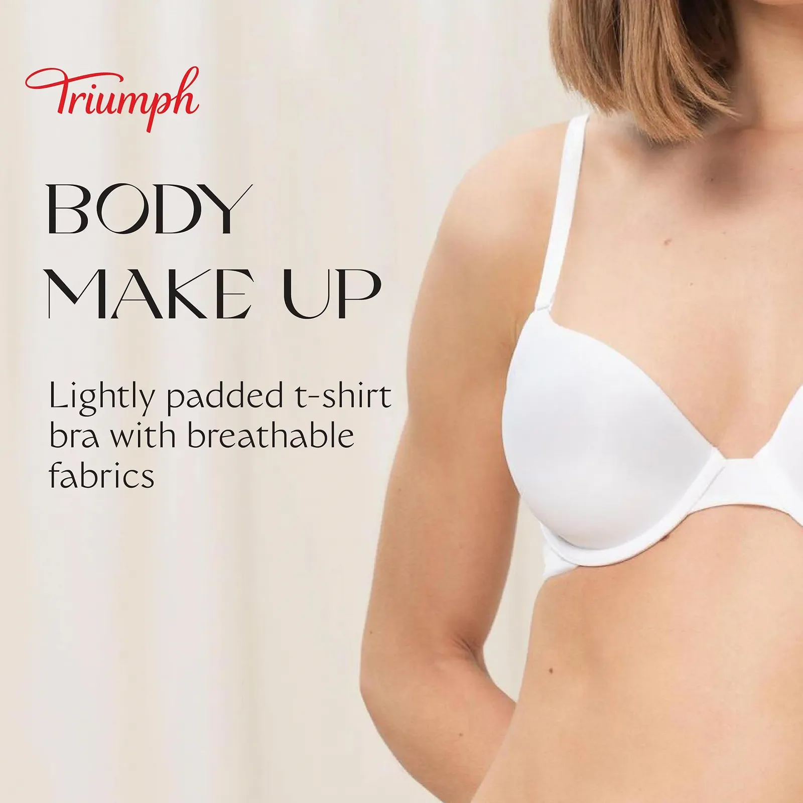 Бюстгальтер Body make-up T-shirt с косточками Белый 75A, фото №3