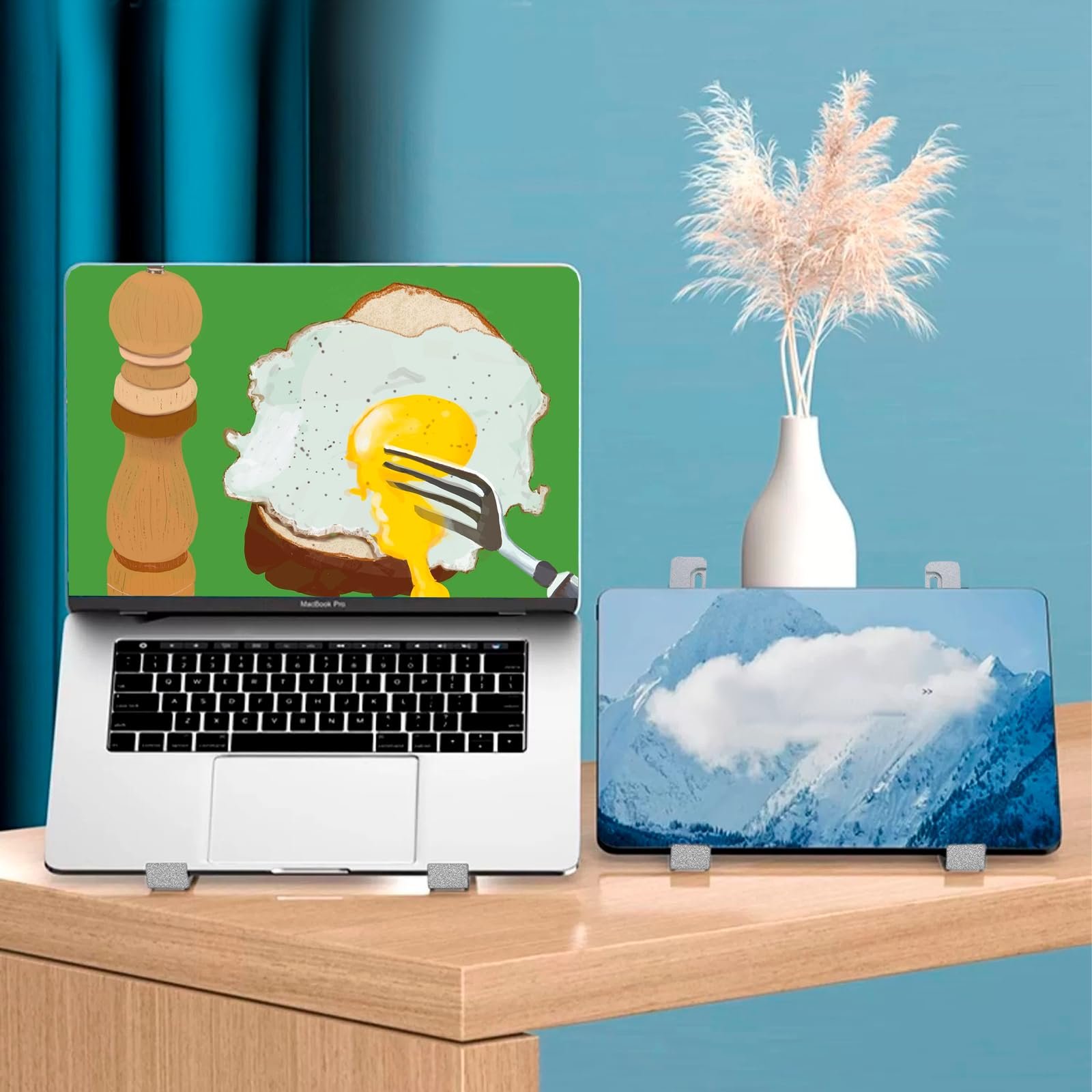 Підставка для ноутбука алюмінієва складна з нековзними накладками, регульована по висоті, з вентиляцією і трикутною структурою, фото №7 Підставка для ноутбука алюмінієва складна з нековзними накладками, регульована по висоті, з вентиляцією і трикутною структурою, фото №7