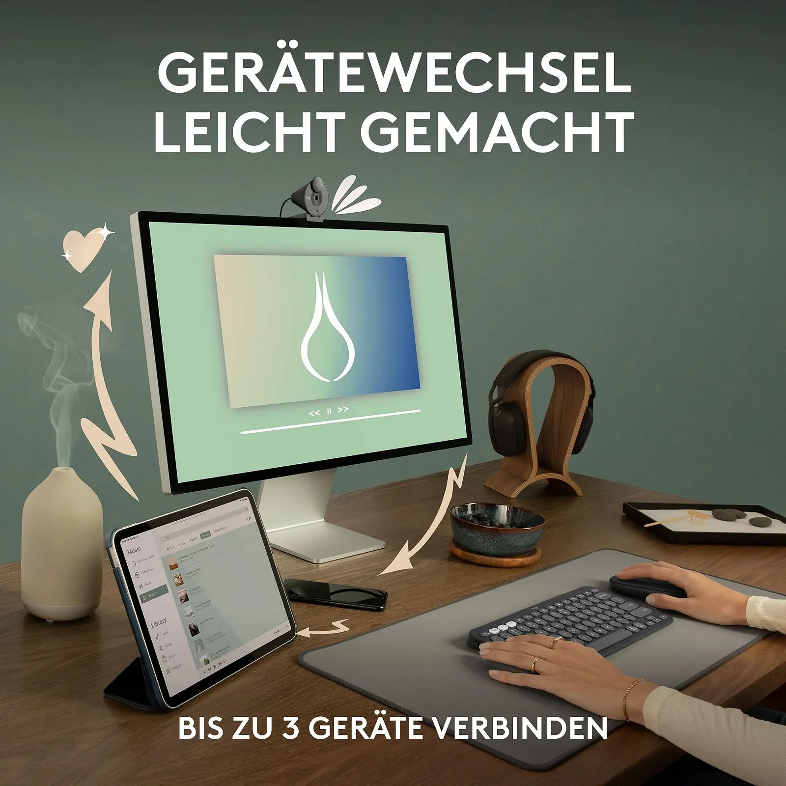 Миша Logitech Pebble Mouse 2 M350s Бездротова Bluetooth Тонка Рожева, фото №3