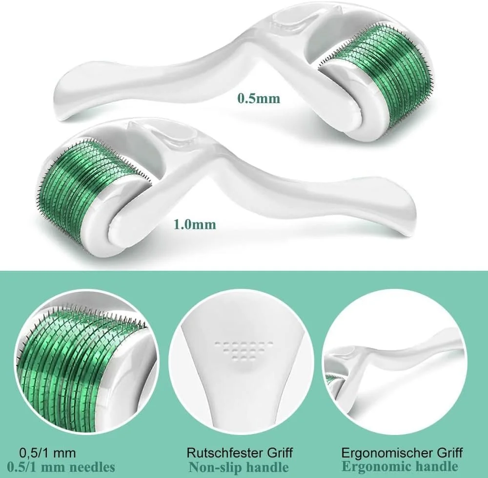 Набір дермаролерів Zemolo, 2 шт., 0,5 мм з 1,0 мм, ролер для бороди з мікроголками 540, фото №3