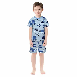 Піжамний комплект Dream Bridge для хлопчиків літній, динозавр, єдиноріг, бавовна synthetic.ua - Фото 1