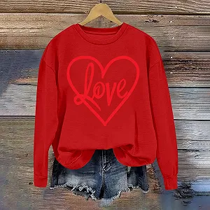 Женский свитшот Gwnauz Классический Love Heart ко Дню Святого Валентина synthetic.ua - Фото 1