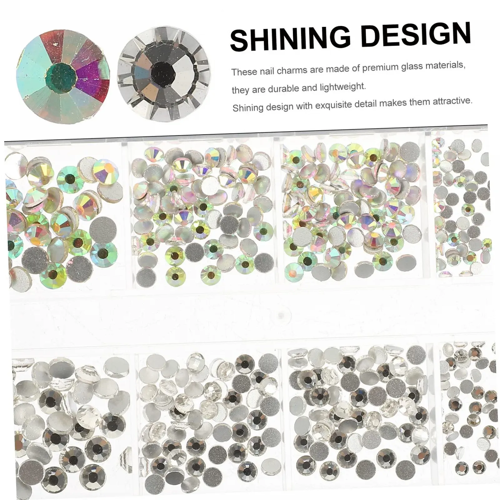 Набор для ногтей Beavorty, украшения для ногтей, наклейки со стразами, круглые хрустальные стразы, свадебные украшения для ногтей, бисер со стразами, инструмент для подбора страз, аксессуары для маникюра из стекла, 3D, фото №3