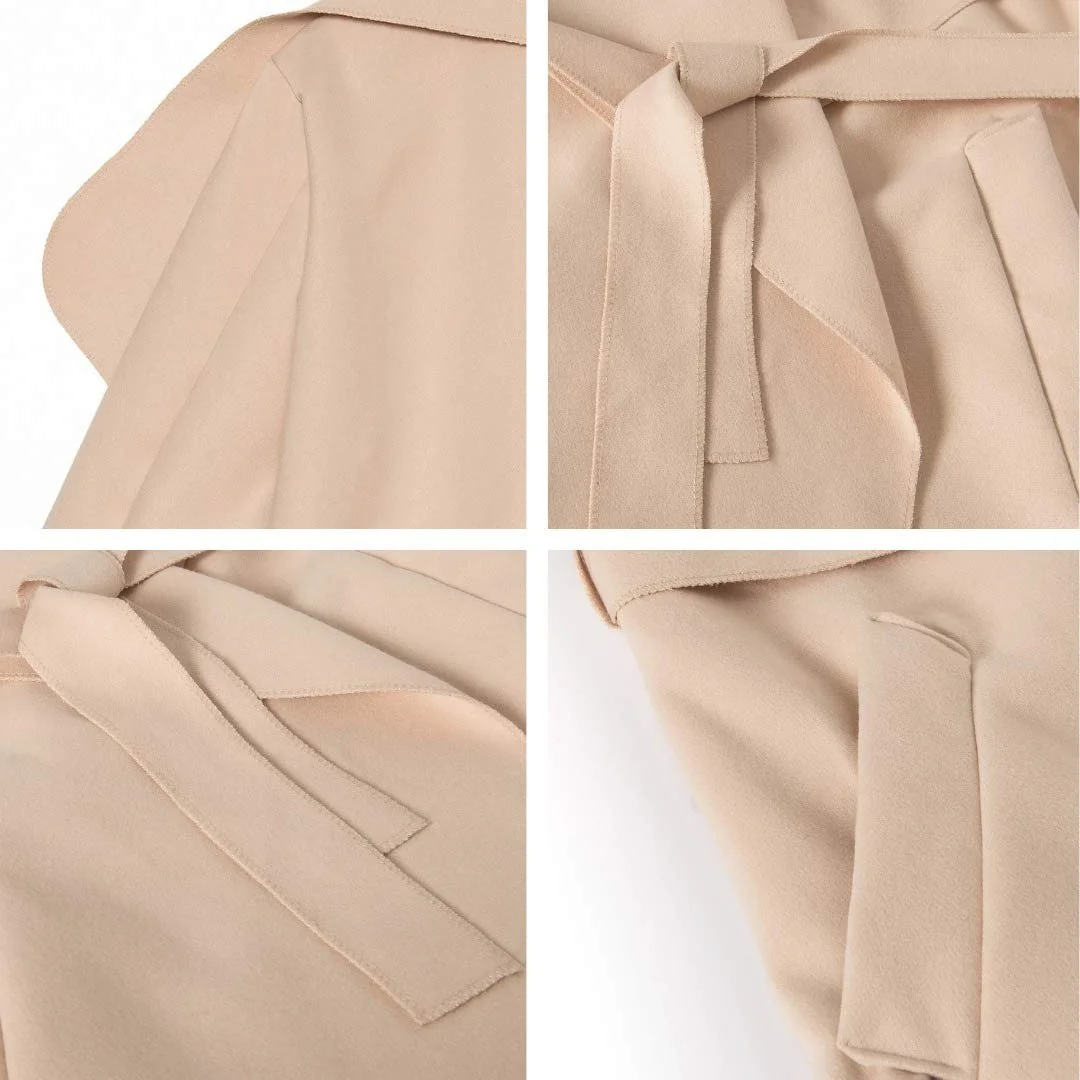 Тренч Kendindza Миди Женский с Поясом Круглый Воротник, фото №3