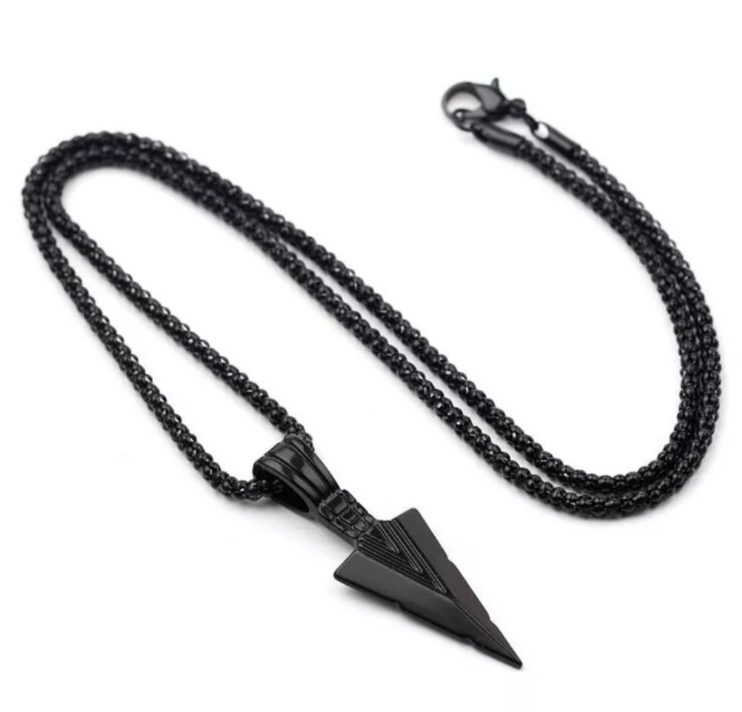 Модний чорний ланцюжок унісекс Стріла, фото №1