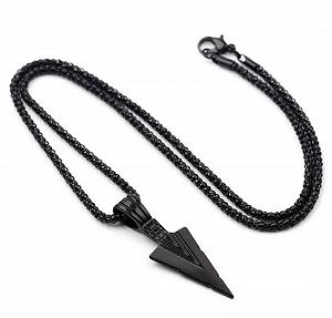 Модний чорний ланцюжок унісекс Стріла - Фото 1