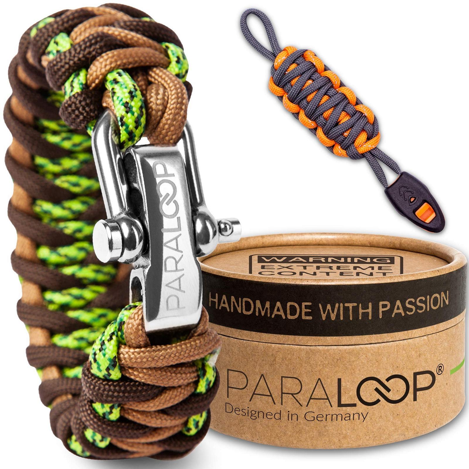 Браслет Paracord PARALOOP® з підвіскою та свистком - аварійний трос - набір для виживання - застібка з нержавіючої сталі, фото №1