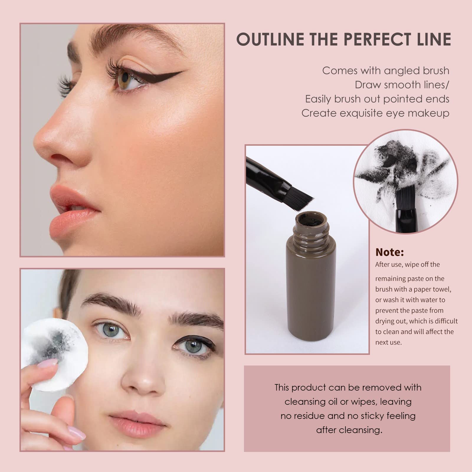 Гель для бровей Eyeliner Pen Черный Коричневый 2 мл Темно-коричневый, фото №4