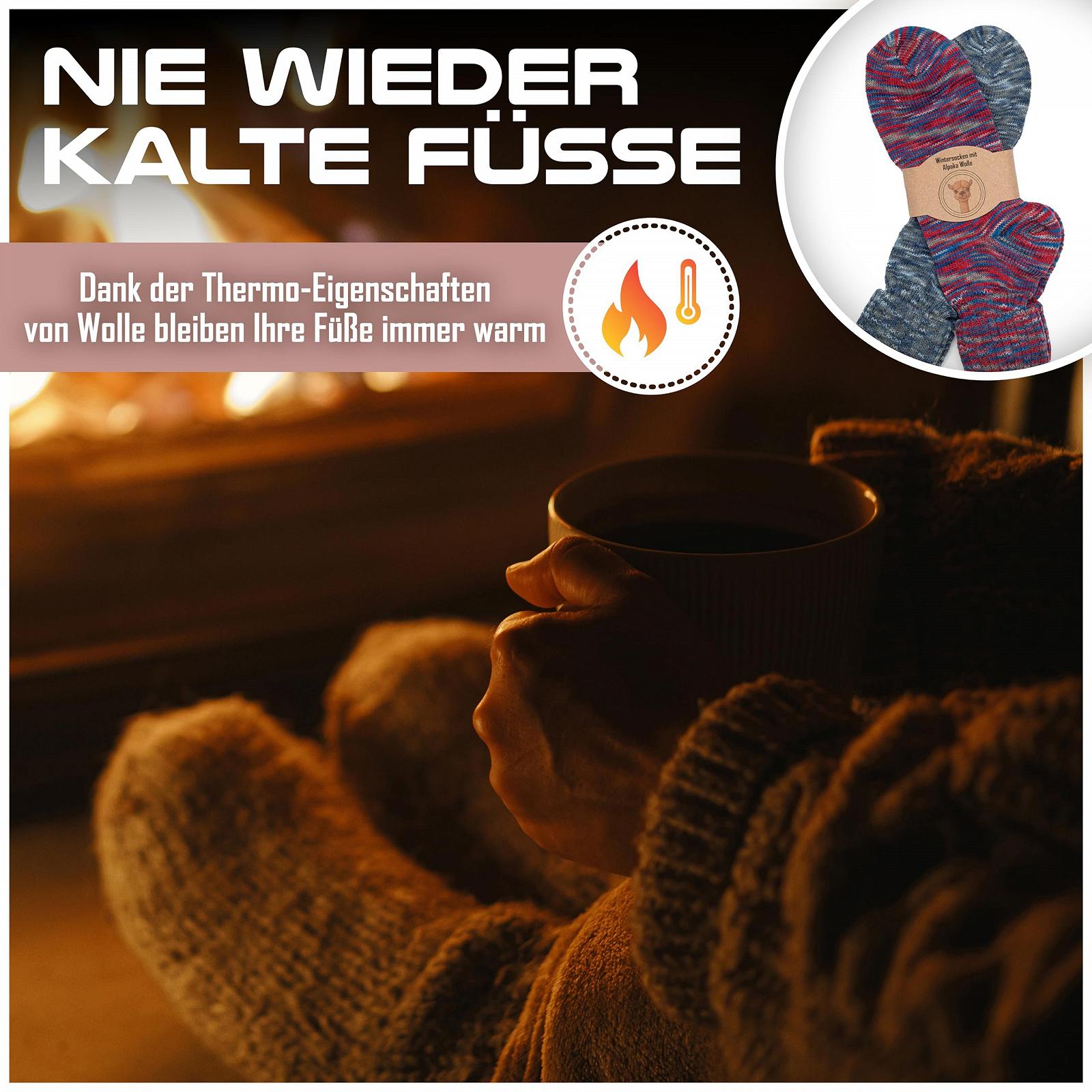 Шкарпетки MOUNTREX Alpaca, Вовняні шкарпетки для чоловіків та жінок, 2 пари, фото №7