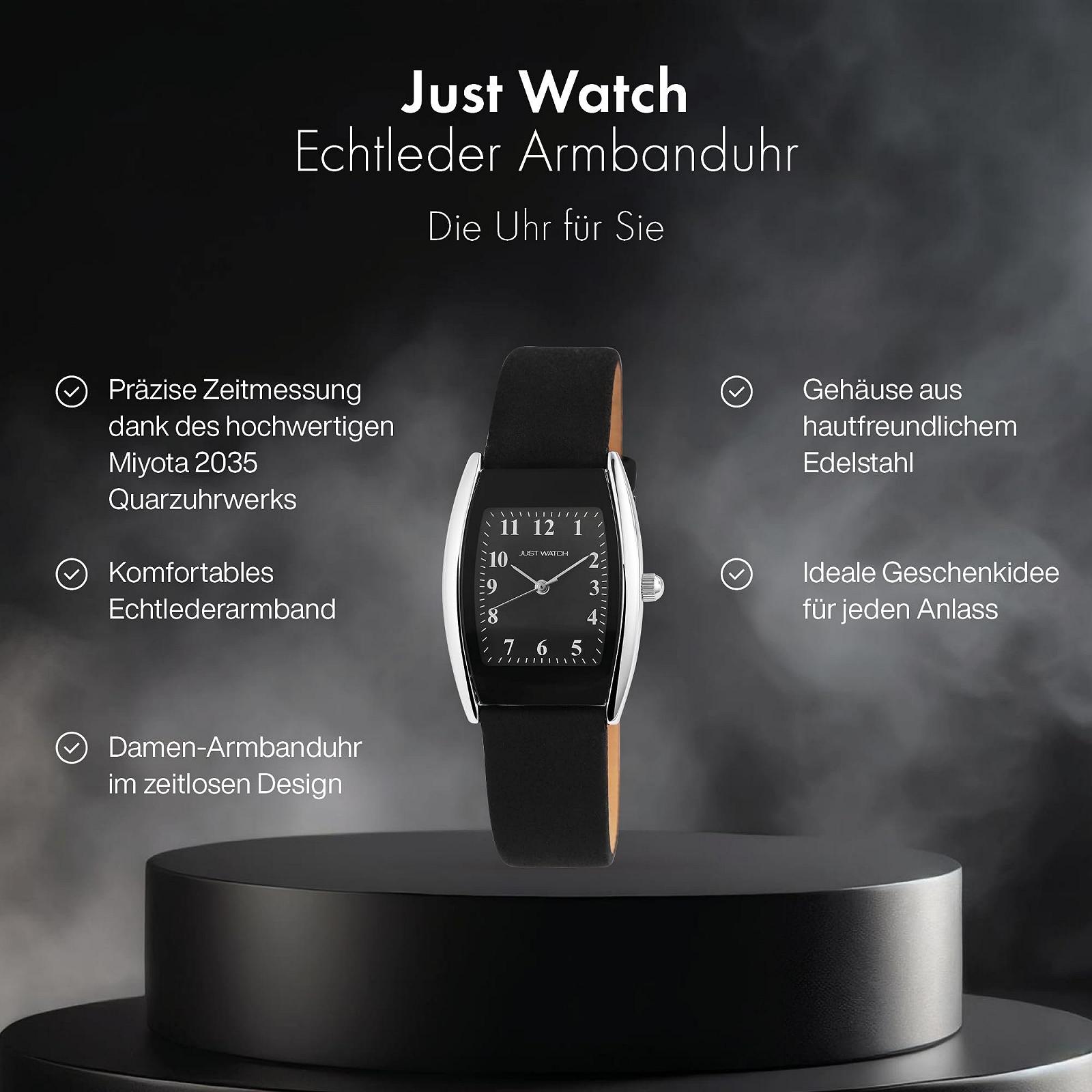 Женские часы Just Watch Ayla Аналоговые Кварцевые JW10092 Черный Серебряный, Ремешок, фото №2