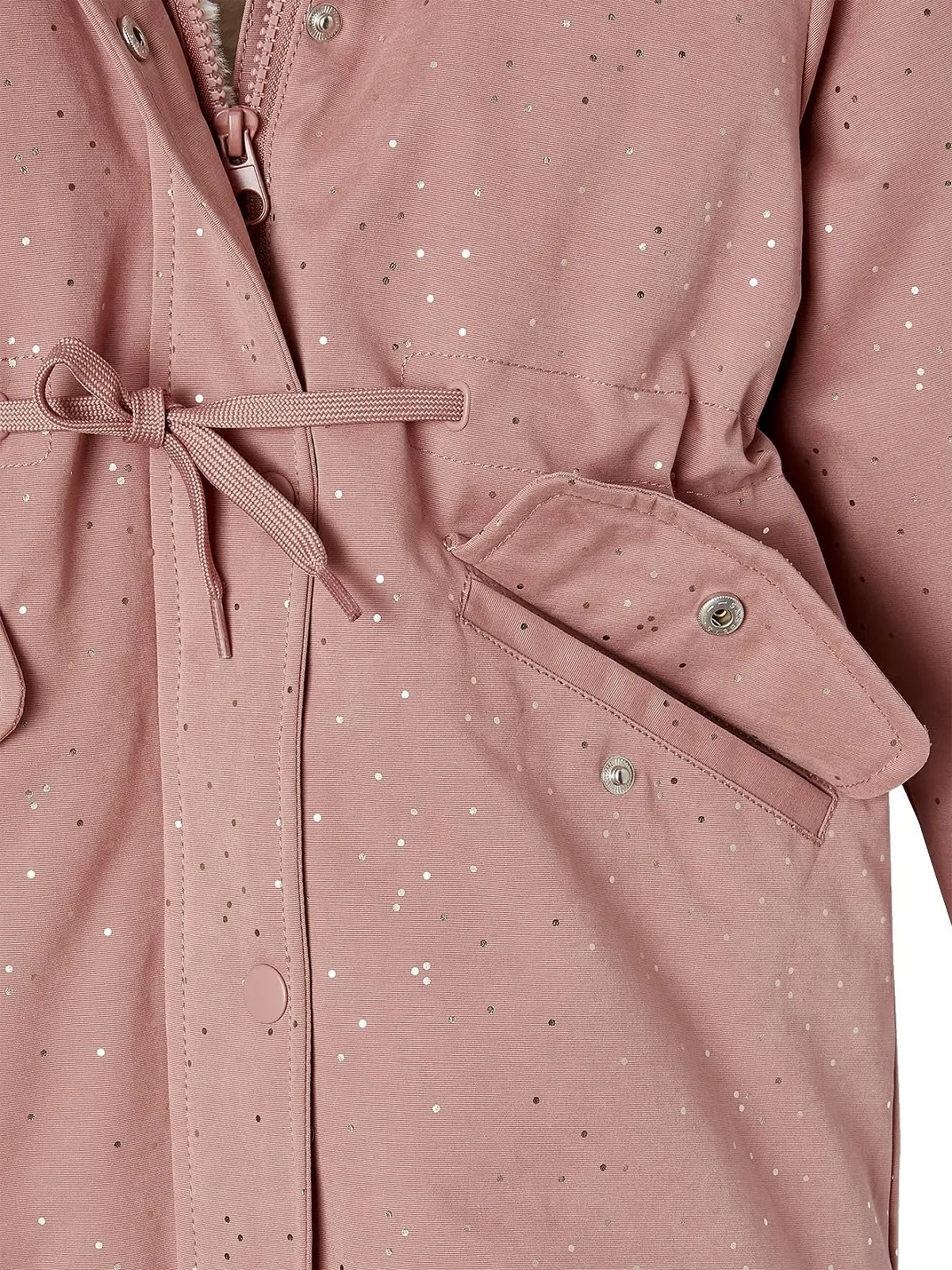 Тепла зимова куртка для дівчаток Vertbaudet з блискітками та штучним хутром, перероблений наповнювач, фото №3