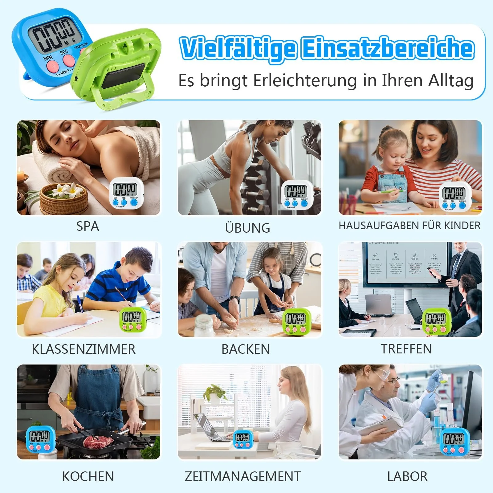 Таймер Egg Timer LCD Digital Набор 3 шт. (Синий, Белый, Зеленый), фото №9 Таймер Egg Timer LCD Digital Набор 3 шт. (Синий, Белый, Зеленый), фото №9