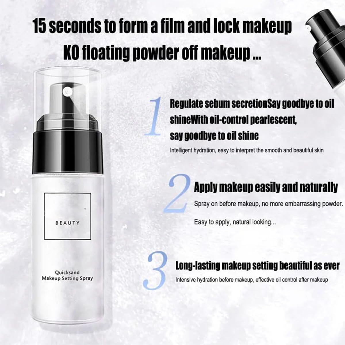 Розпилювач для фіксації макіяжу Mattifying Waterproof Matte Finishing Spray (3 частини), фото №3