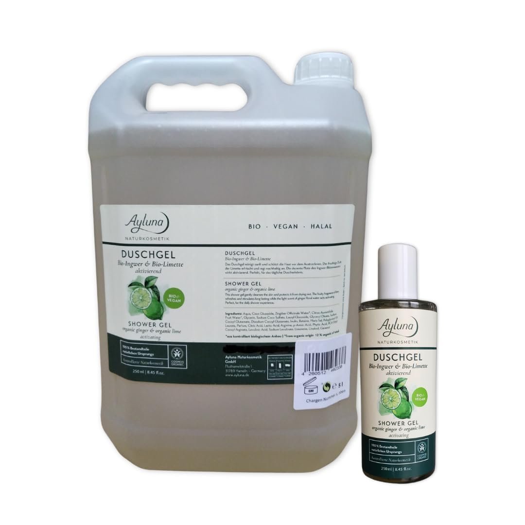 Гель для душа Ayluna Naturkosmetik Organic Ginger & Organic Lime Organic & Vegan 5 л, фото №3
