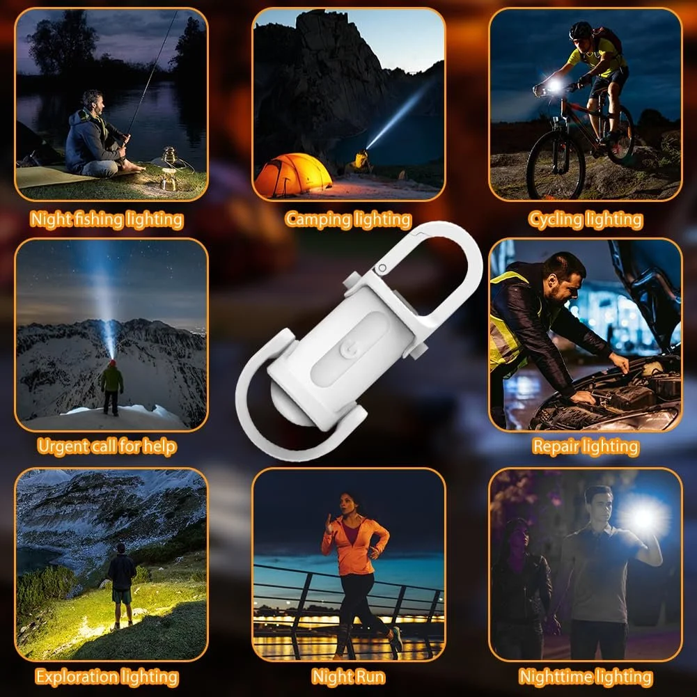 Міні Ліхтарик LED Брелок Ліхтарик USB Перезаряджуваний 7 Режимів з Power Bank для Пішого Туризму та Аварійного Освітлення, фото №5