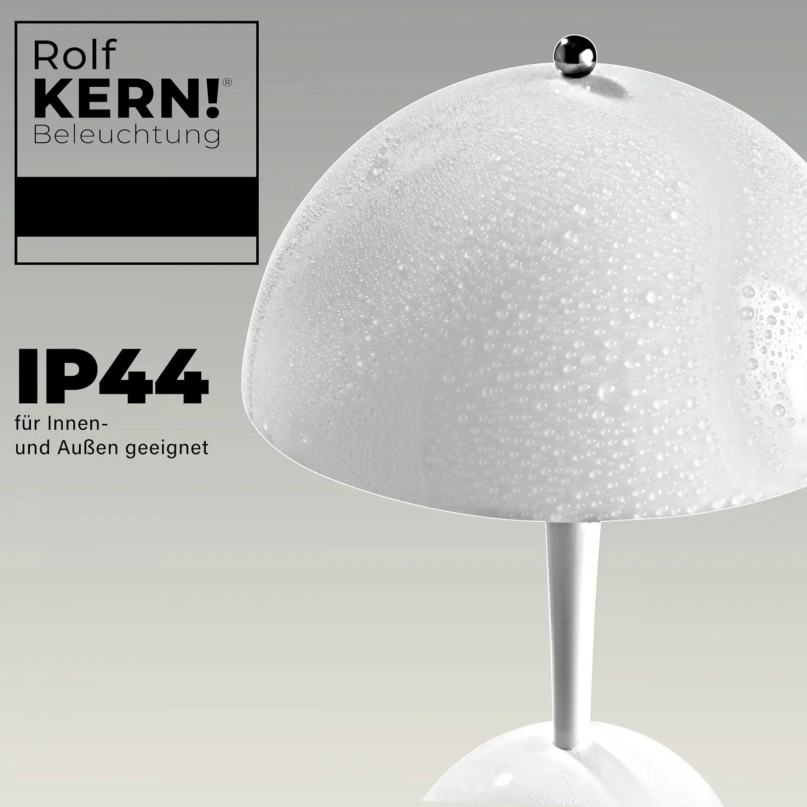 Світлодіодна настільна лампа Rolf KERN Mushroom 24 см акумуляторна з димуванням IP44, фото №4