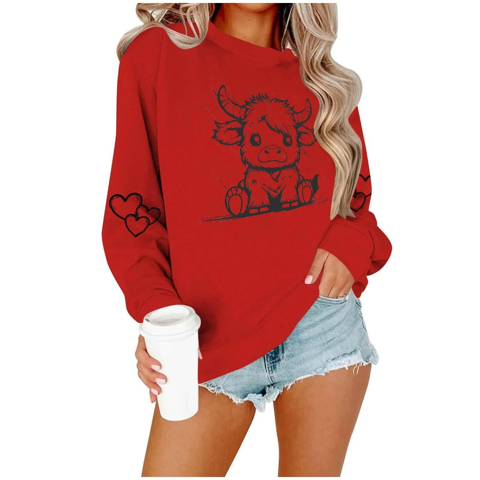 Лонгслив Komiseup Basic Круглый вырез Животные мотивы M, фото №5