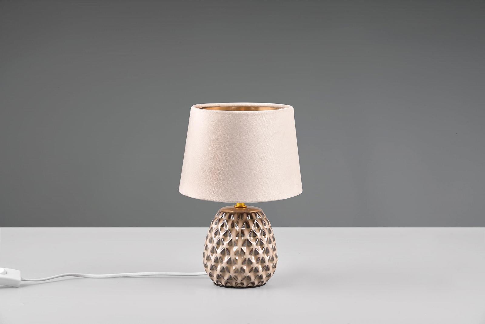 Настільна лампа Reality Leuchten Ariana R51531044 Кераміка Оксамит Бежева Золотиста, фото №3