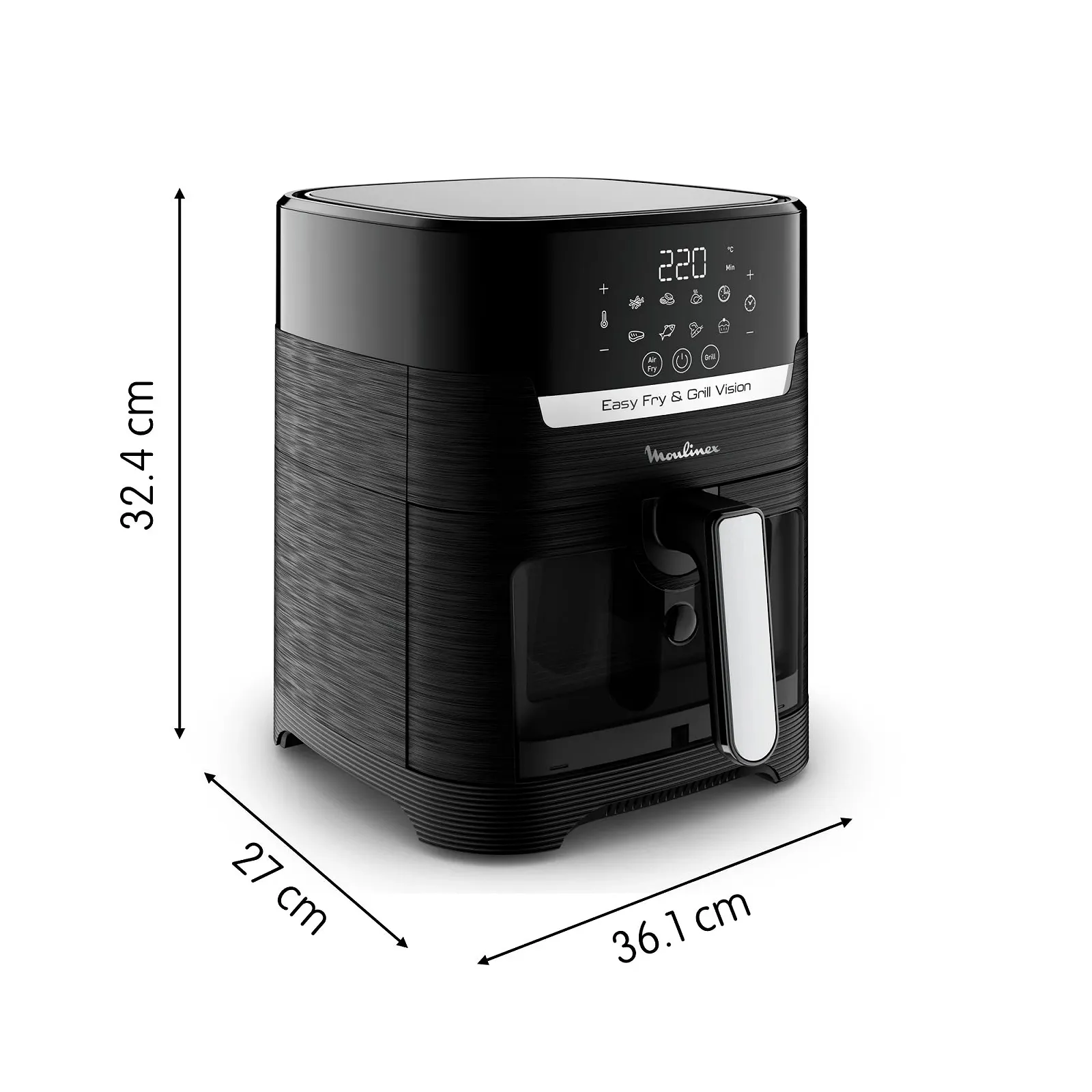 Мультипечь-гриль Moulinex Easy Fry & Grill Vision EZ5068 4.2 л 10 функций Extra Crisp Technology Черная, фото №4