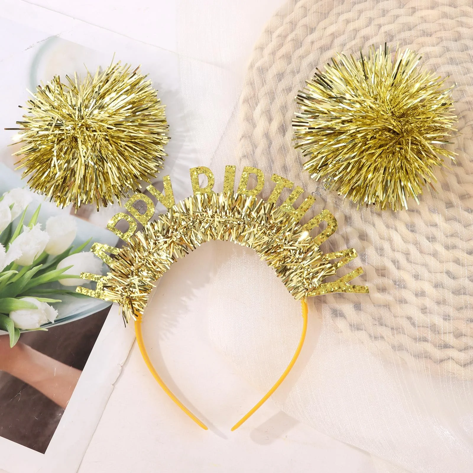 Обруч З Днем народження Golden "Happy Birthday", фото №7