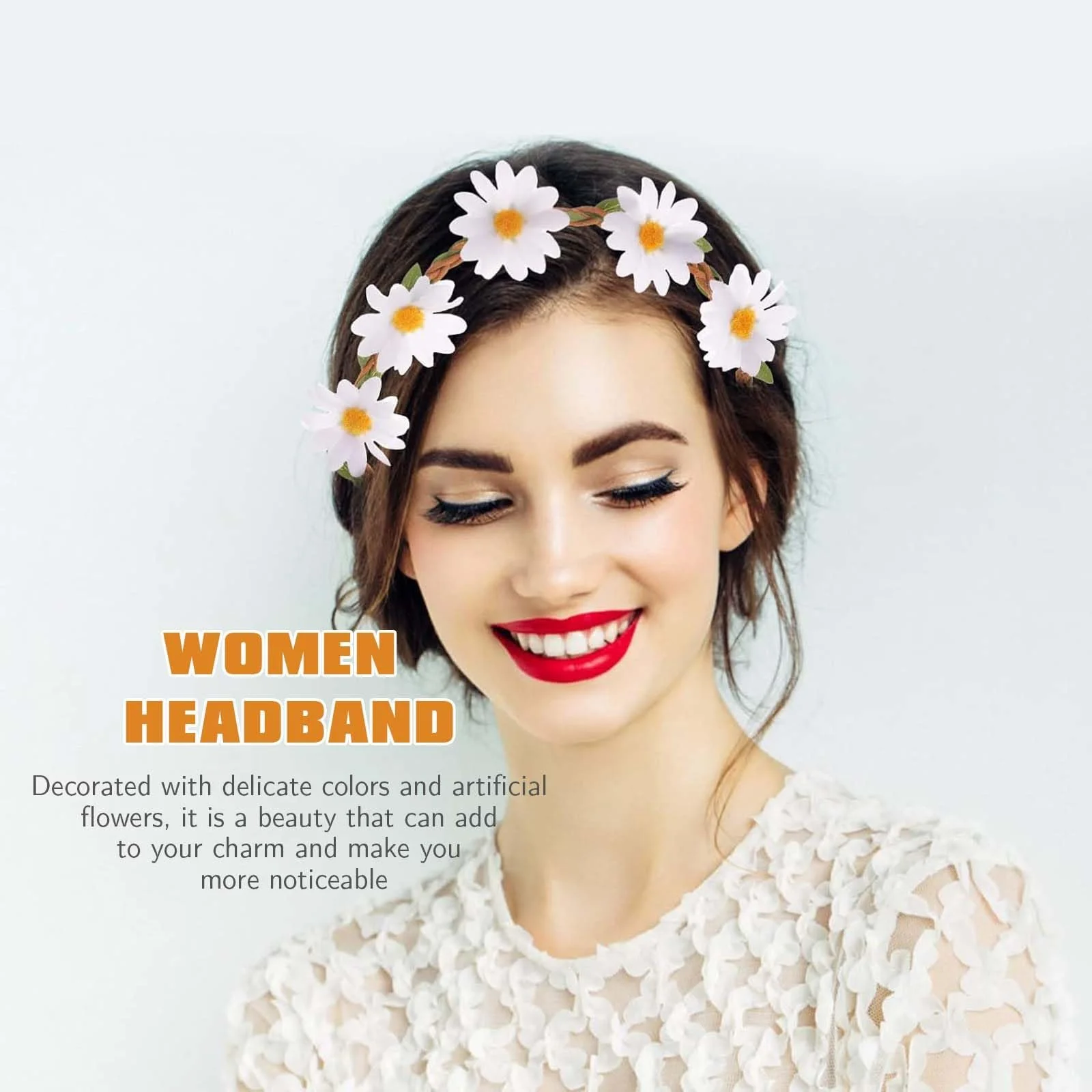 Вінок Квітковий з ромашками, Набір аксесуарів для волосся, фото №6