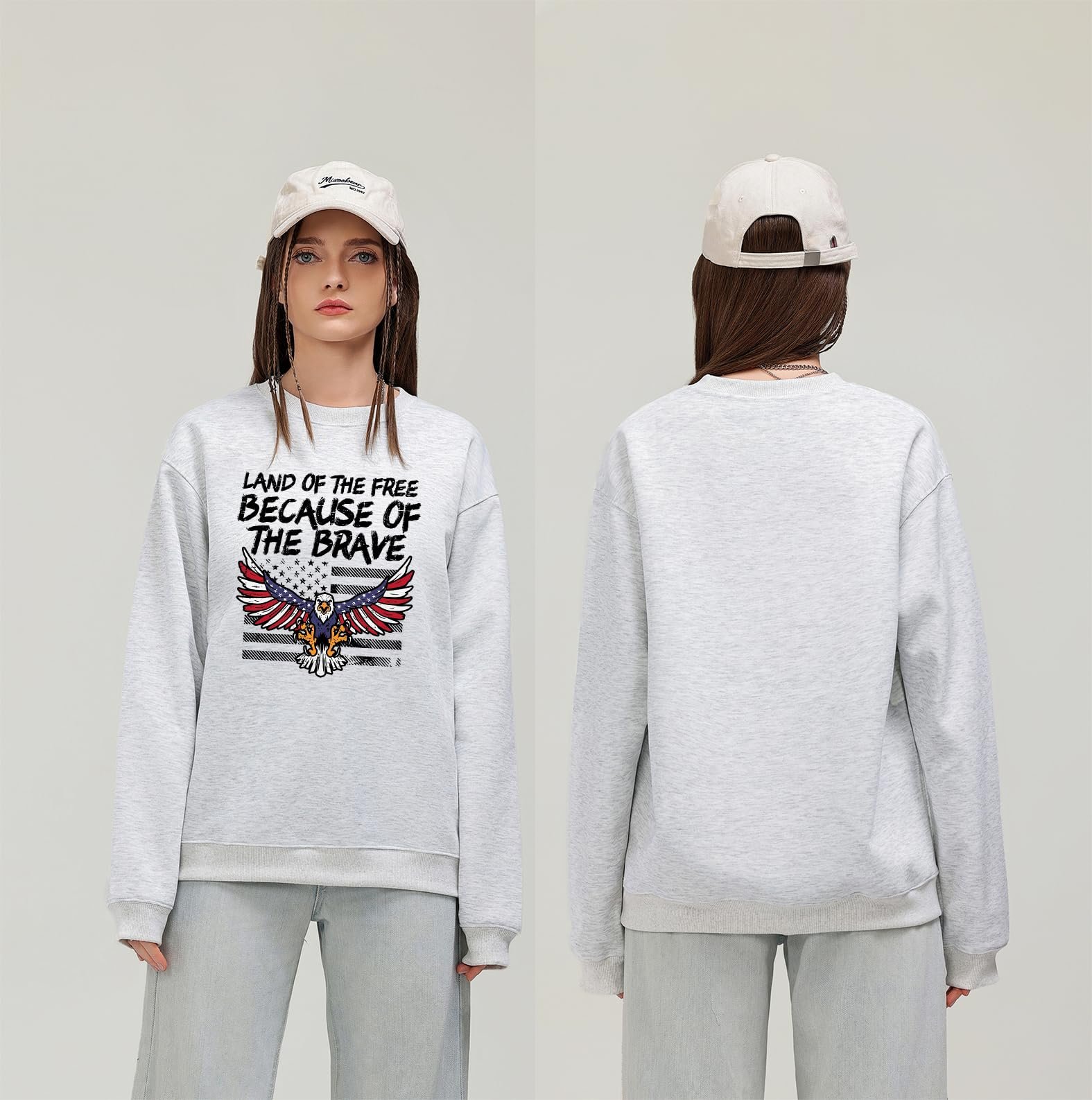 Свитшот Land Of The Free Because Of The Brave July 4th, фото №3