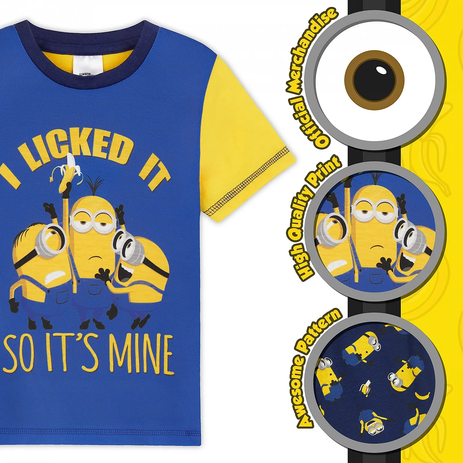 Летняя пижама для мальчиков MINIONS, комплект с футболкой и шорт для сна, фото №2