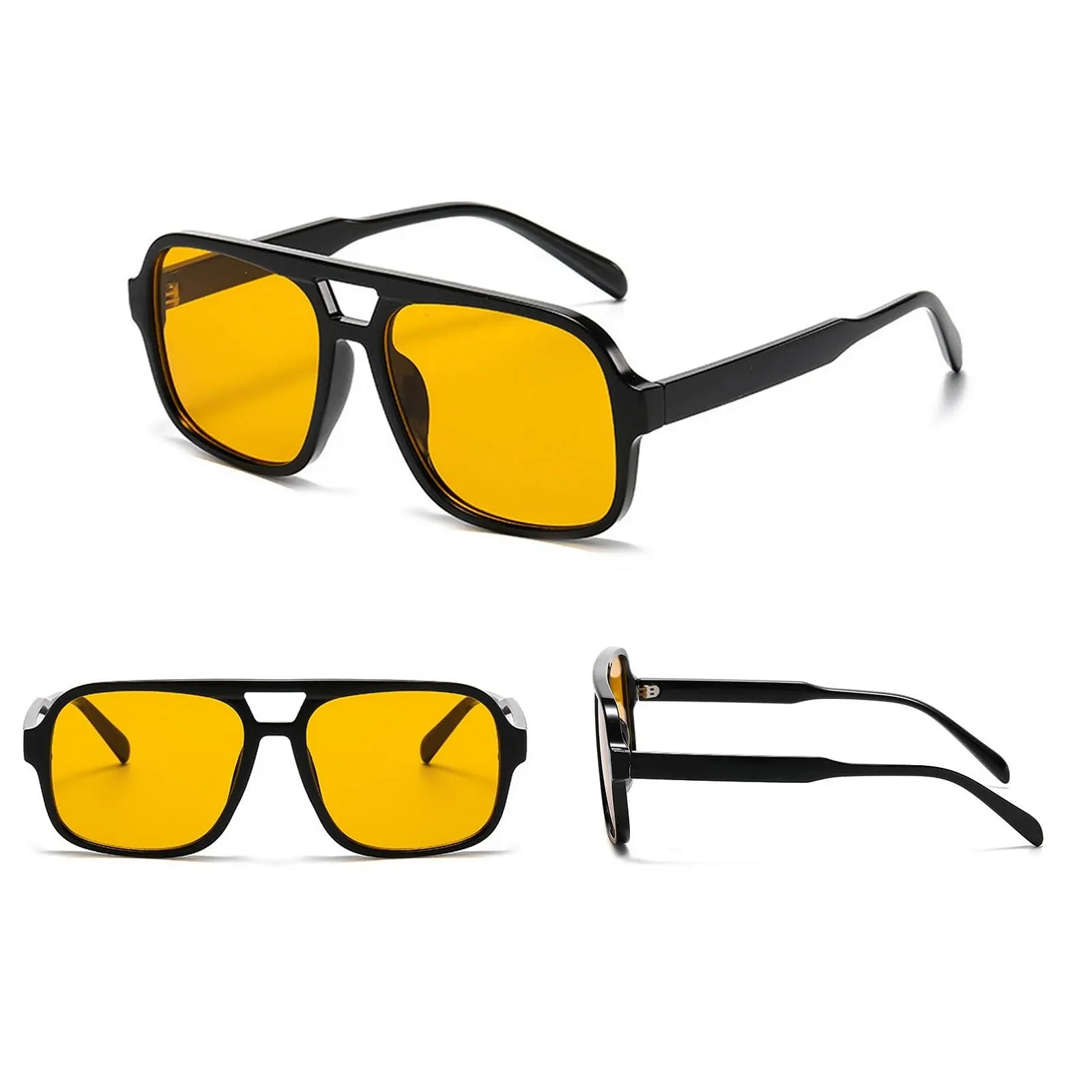 Солнцезащитные очки JCTAIFOO Ретро Классические 70-х Прямоугольные Oversized Квадратные, фото №1