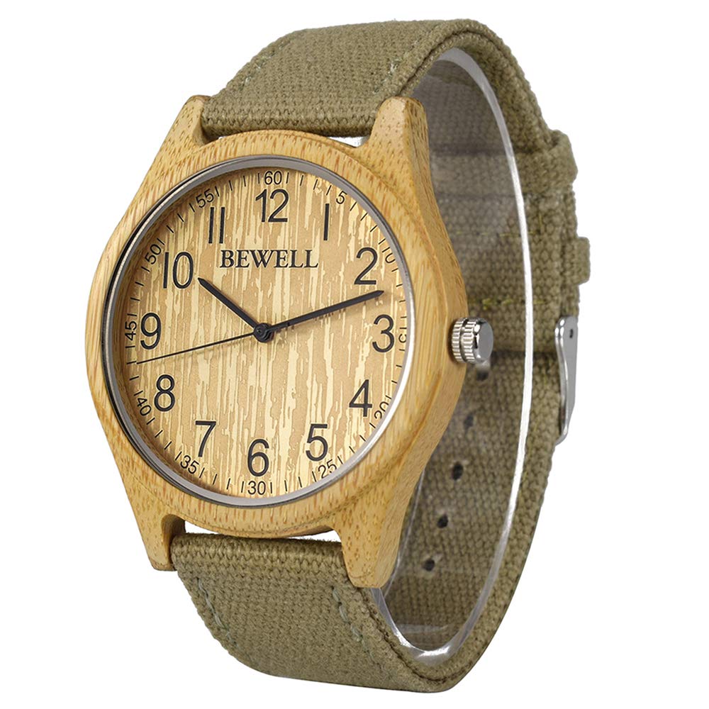 Часы BEWELL W134A Унисекс Деревянные Аналоговые Японский Кварцевый Механизм с Нейлоновым Ремешком, фото №1