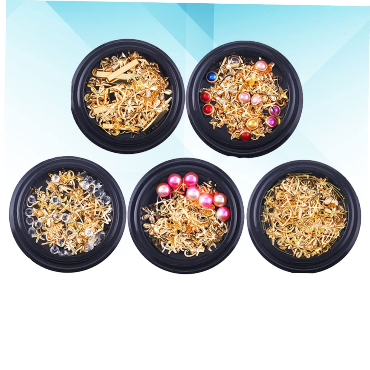 Наклейки зі стразами FOMIYES, заклепки для нігтів, місячні шарми для нігтів, пластівці, фото №8