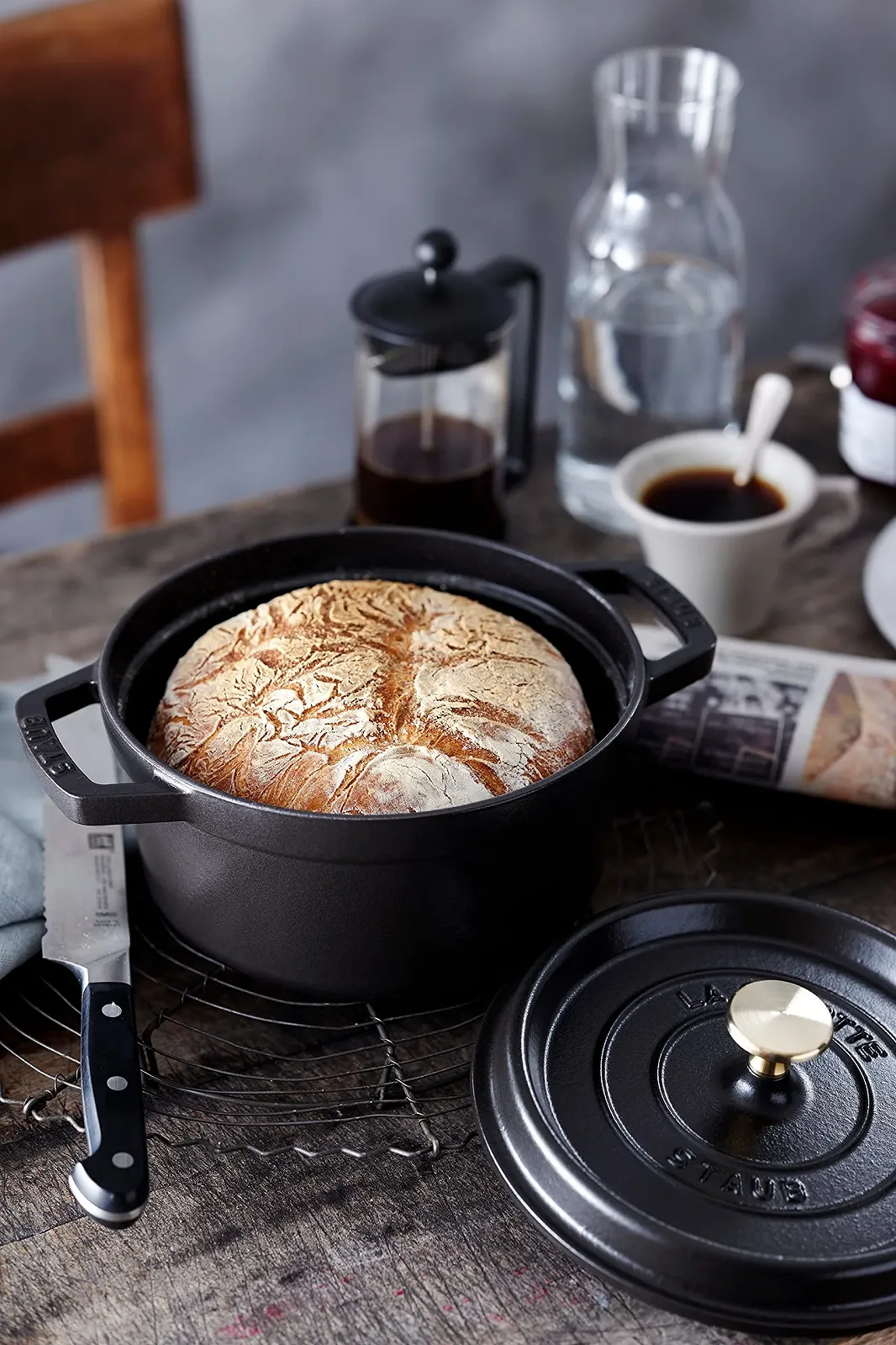 Гусятниця Staub 1102285 кругла з кришкою 22 см 2.6 л Matt Black емальована, фото №6