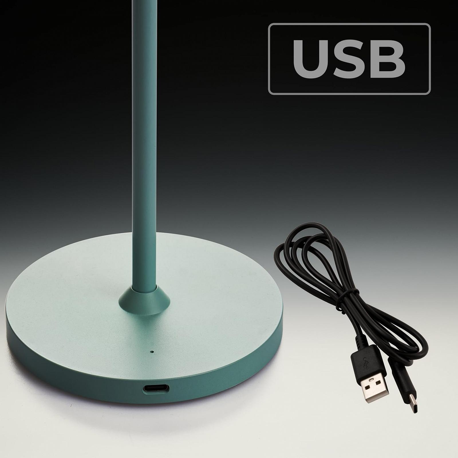 Настільна світлодіодна лампа ROLF KERN Club акумуляторна сенсорна 38 см Turquoise, фото №6