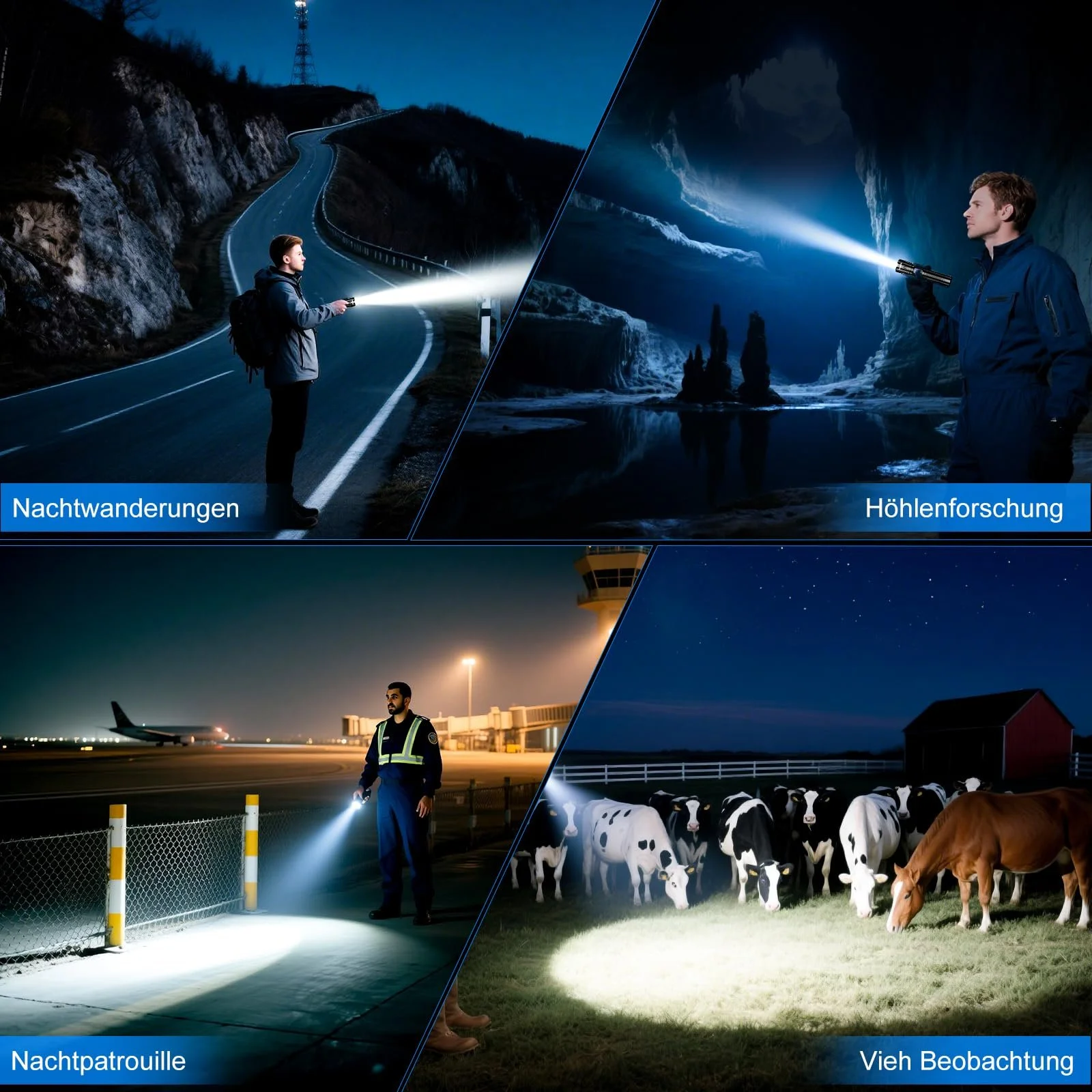 LED Ліхтар USB C Перезаряджається надзвичайно яскравий, масштабований, 5 режимів освітлення IP67 Водонепроникний тактичний для кемпінгу, походів, надзвичайних ситуацій, фото №3