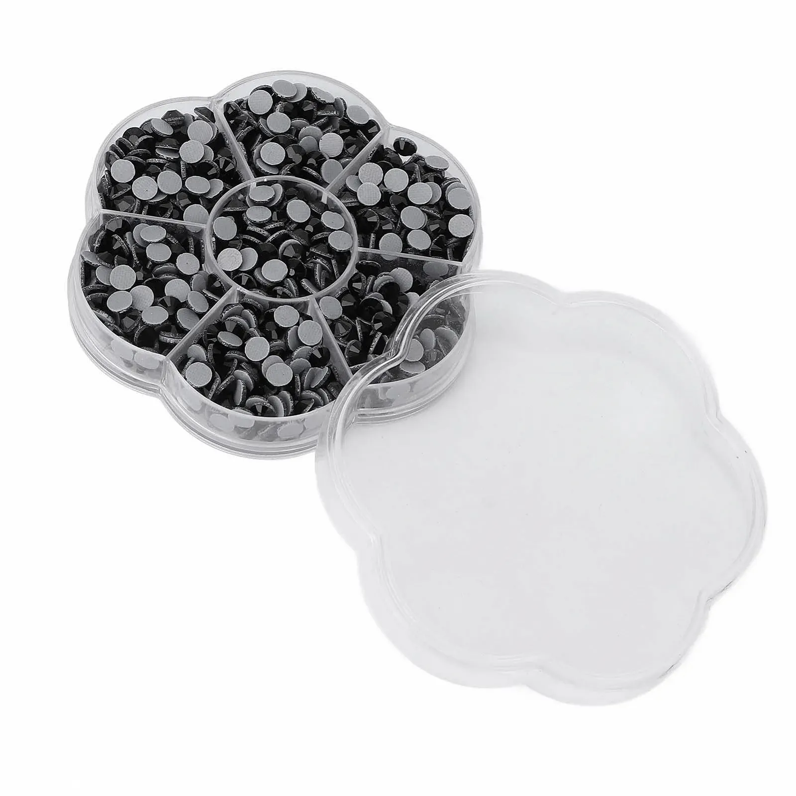 Стрази Плоскі 1000 шткришталеві , скляні камінці, для дизайну нігтів (JM201 чорний), фото №6