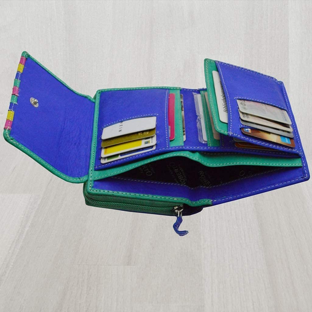 Женский кошелек Flevado Разноцветный натуральная кожа яркий с RFID защитой, Разноцветный, современный, фото №9