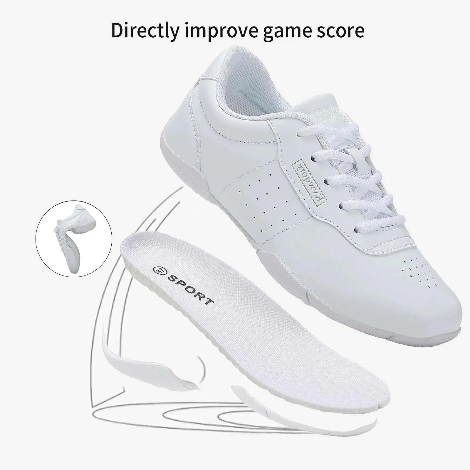 Кроссовки для черлидинга Cheerleader, танцевальные кроссовки для девочек, кроссовки, танцевальные теннисные кроссовки, гибкая гимнастика, фитнес на открытом воздухе, йога, фото №4