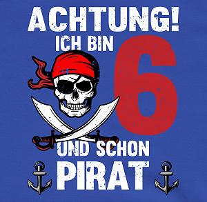 Свитшот Детский для мальчиков и девочек Shirtracer 6. - Внимание, мне 6 и я уже пират | Пиратский день рождения 6 лет synthetic.ua - Фото 1