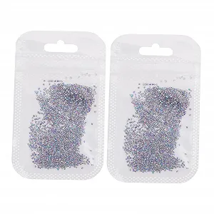 Набор страз для ногтей для девочек Блестящие бриллиантовые стразы для ногтей Простые украшения для аксессуаров для ногтей, 2 шт - Фото 1